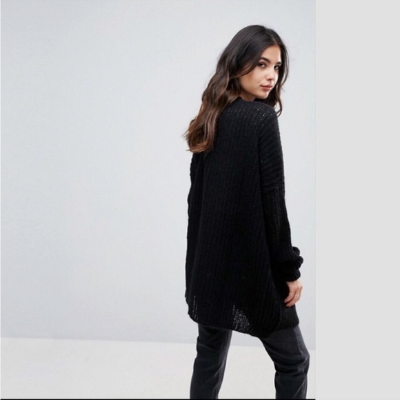 Free People Black Weekend Getaway Alpaca Cardigan Sweater - Picture 6 of 12